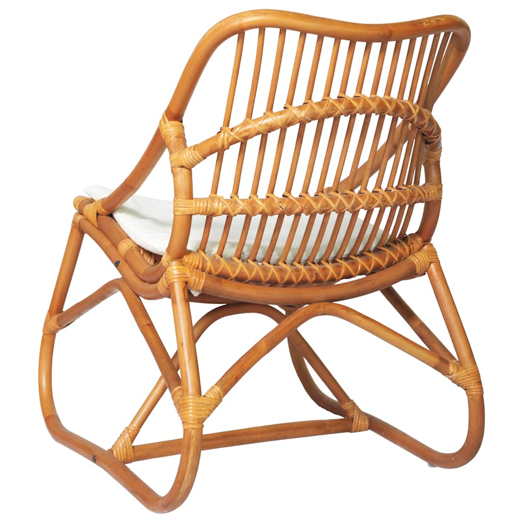 Sedia in Rattan Marrone Chiaro e Lino 325483