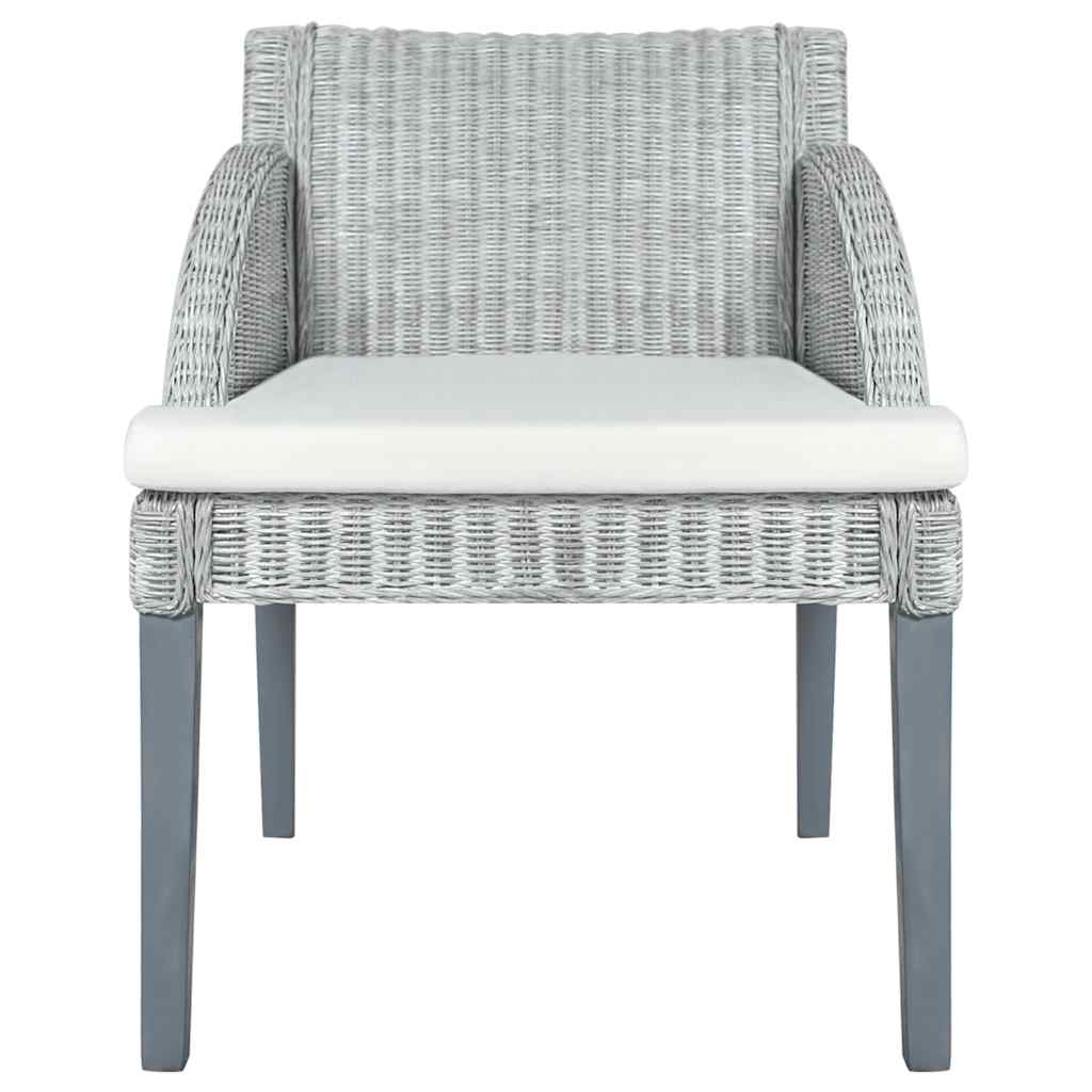 Sedie da Pranzo con Cuscini 2 pz Grigi in Rattan Naturale