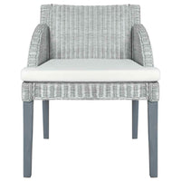 Sedie da Pranzo con Cuscini 2 pz Grigi in Rattan Naturale