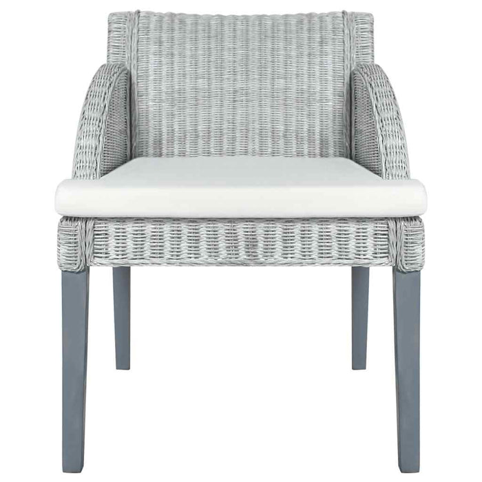 Sedie da Pranzo con Cuscini 2 pz Grigi in Rattan Naturale 325488