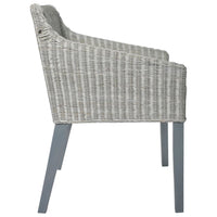 Sedia da Pranzo con Cuscino Grigio in Rattan Naturale cod mxl 25609
