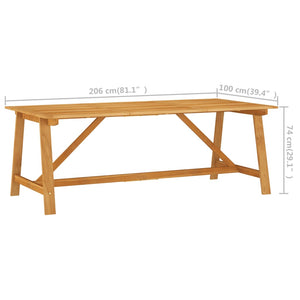 Tavolo da Pranzo da Giardino 206x100x74 cm in Massello Acacia 312407