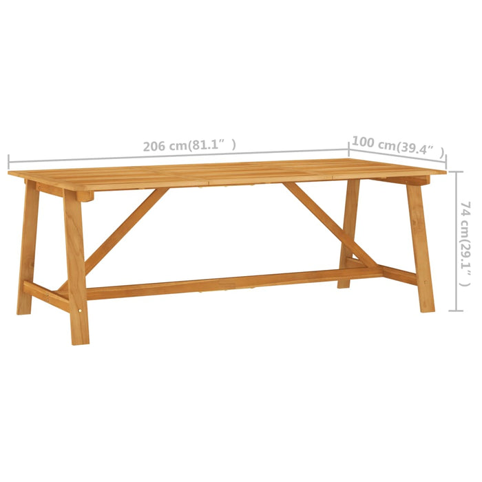 Tavolo da Pranzo da Giardino 206x100x74 cm in Massello Acacia 312407