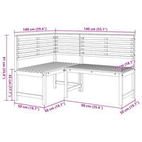 Panca da Giardino ad Angolo 140 cm Legno Massello Acacia 312422