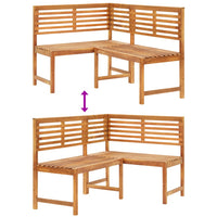Panca da giardino mobile da giardino per esterni terrazza ad angolo da giardino 140 x 100 x 91 cm in legno massello di acacia 02_0011123