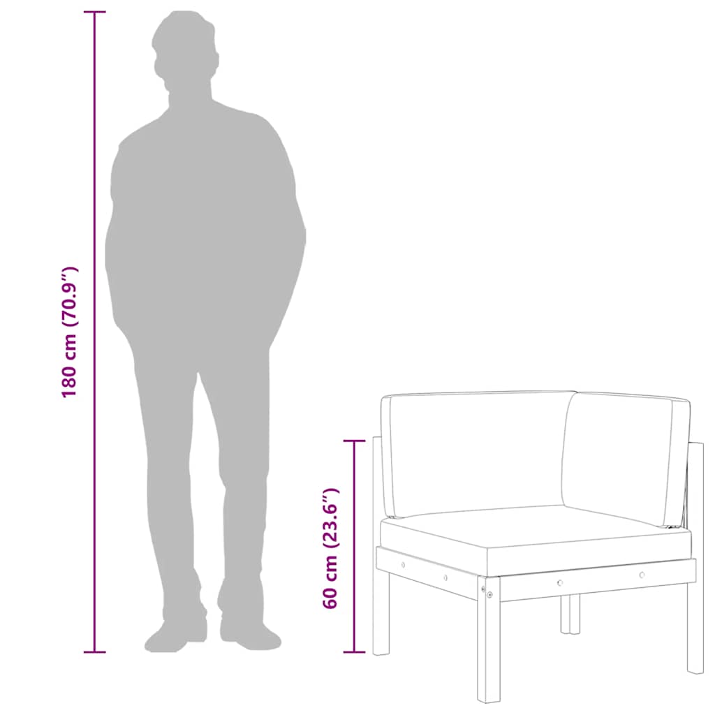 Divani Angolari da Giardino 2 pz con Cuscini in Legno di Acacia e Corda 312424