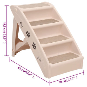 Scala Pieghevole per Cani Crema 62x40x49,5 cm 170984