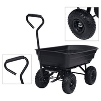 Carrello Manuale Ribaltabile da Giardino 300 kg 75 L Nero cod mxl 53652