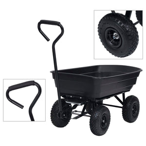 Carrello Manuale Ribaltabile da Giardino 300 kg 75 L Nero cod mxl 53652