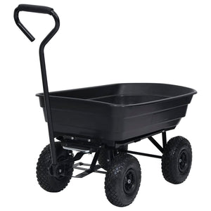 Carrello Manuale Ribaltabile da Giardino 300 kg 75 L Nero 92579