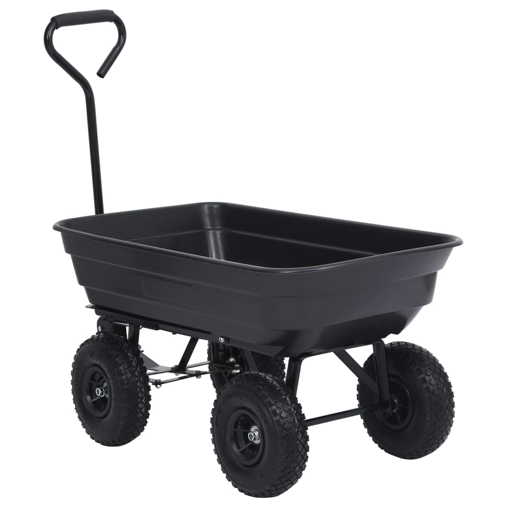 Carrello Manuale Ribaltabile da Giardino 300 kg 75 L Nero 92579