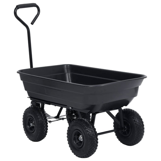 Carrello Manuale Ribaltabile da Giardino 300 kg 75 L Nero 92579