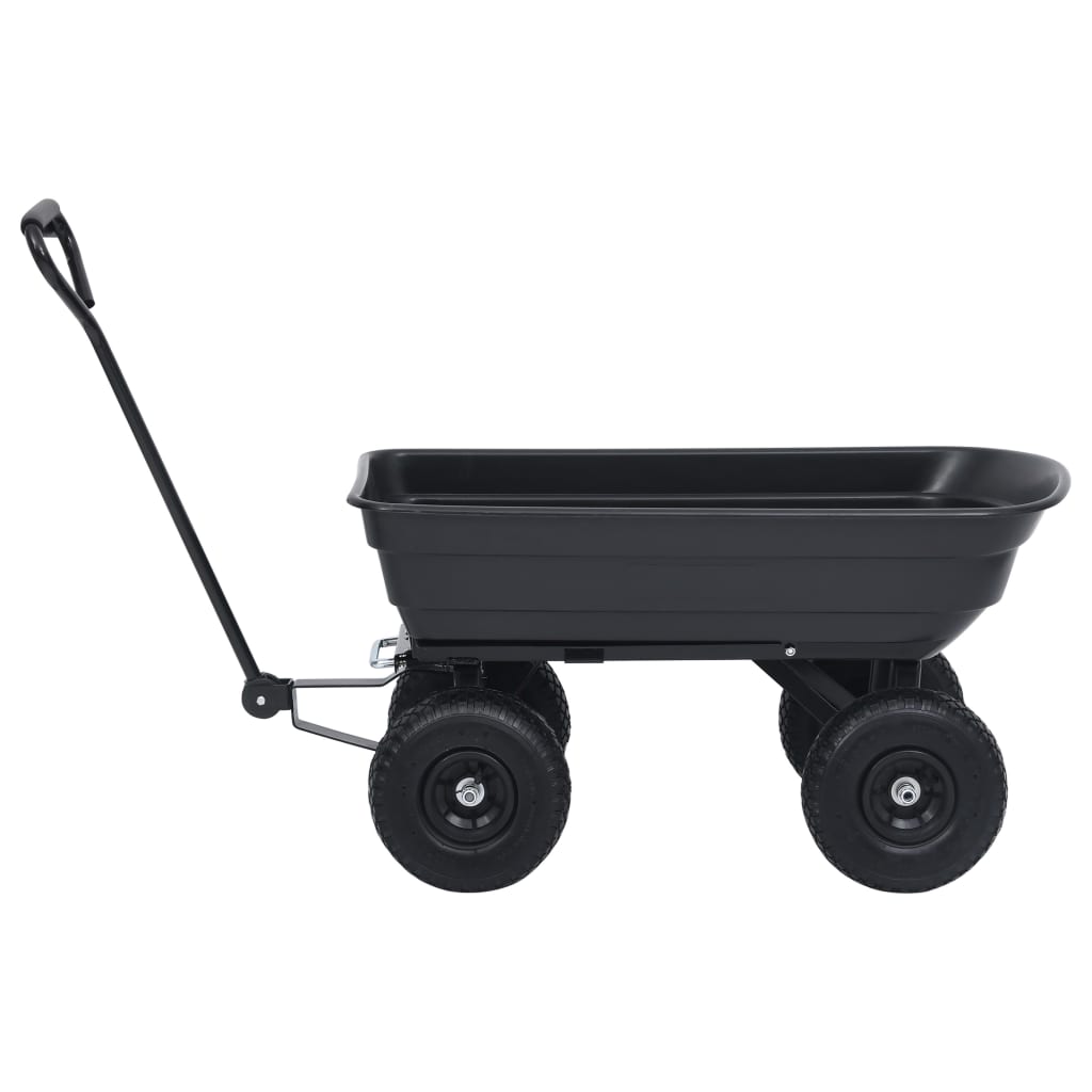 Carrello Manuale Ribaltabile da Giardino 300 kg 75 L Nero 92579