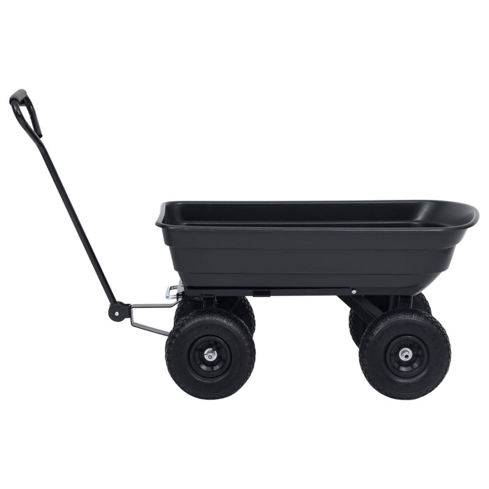 Carrello Manuale Ribaltabile da Giardino 300 kg 75 L Nero 92579
