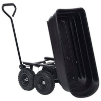 Carrello Manuale Ribaltabile da Giardino 300 kg 75 L Nero 92579