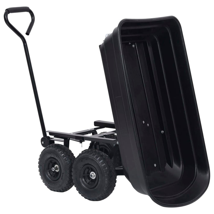 Carrello Manuale Ribaltabile da Giardino 300 kg 75 L Nero 92579