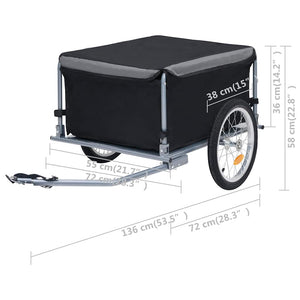 Rimorchio da Bici Nero e Grigio 65 kg 92590