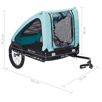 Rimorchio da Bici per Animali Domestici Blu e Nero 92595