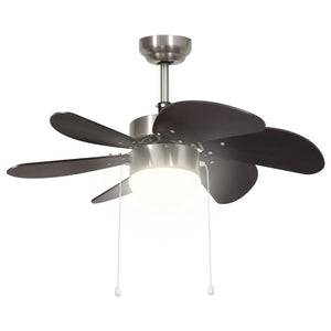 Ventilatore da Soffitto con Luce 76 cm Marrone Scuro cod mxl 52774