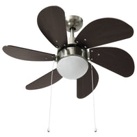 Ventilatore da Soffitto con Luce 76 cm Marrone Scuro cod mxl 52774
