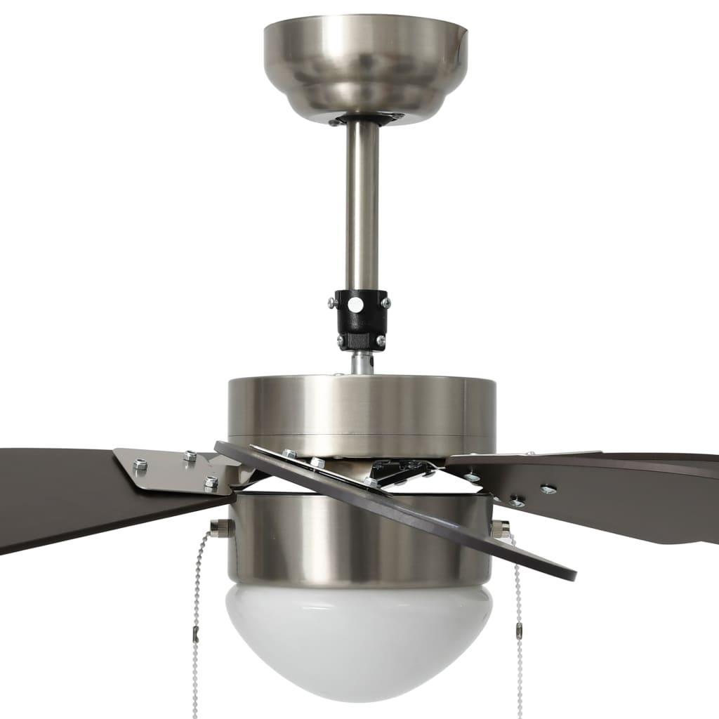 Ventilatore da Soffitto con Luce 76 cm Marrone Scuro cod mxl 52774