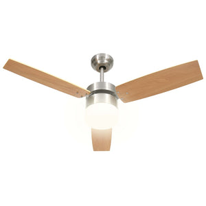 Ventilatore Soffitto Luce e Telecomando 108cm Marrone Chiaro 51490