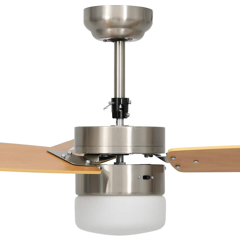 Ventilatore Soffitto Luce e Telecomando 108cm Marrone Chiaro