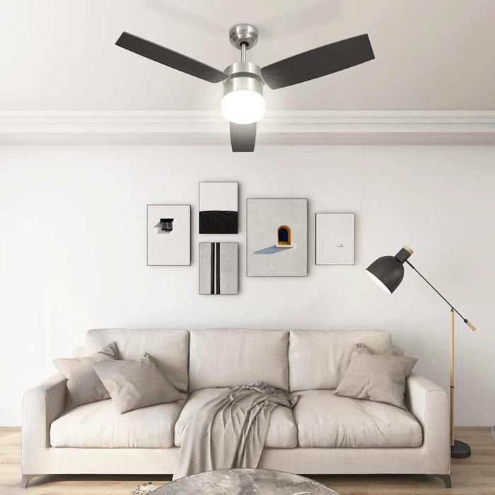 Ventilatore Soffitto con Luce e Telecomando 108cm Marrone Scuro 51491