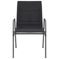 Sedie da Giardino Impilabili 2 pz in Acciaio e Textilene Nere cod mxl 23180