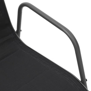 Sedie da Giardino Impilabili 2 pz in Acciaio e Textilene Nere cod mxl 23180