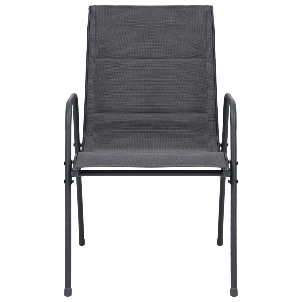 Sedie da Giardino Impilabili 6 pz Acciaio e Textilene Antracite 313074
