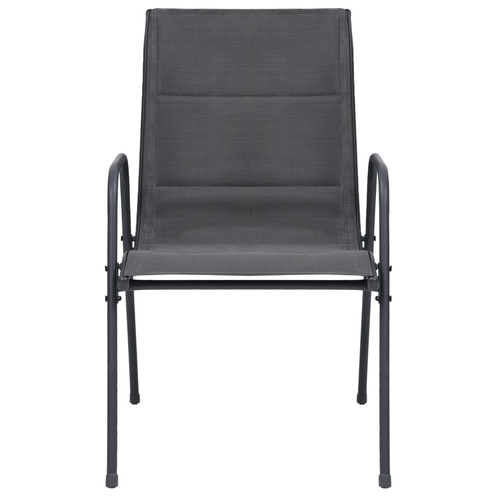 Sedie da Giardino Impilabili 2 pz Acciaio e Textilene Antracite 313075