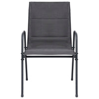 Sedie da Giardino Impilabili 2 pz Acciaio e Textilene Antracite 313075