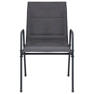 Sedie da Giardino Impilabili 2 pz Acciaio e Textilene Antracite 313075