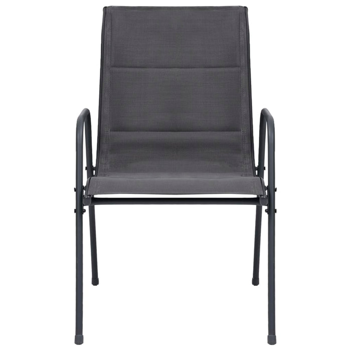 Sedie da Giardino Impilabili 2 pz Acciaio e Textilene Antracite 313075