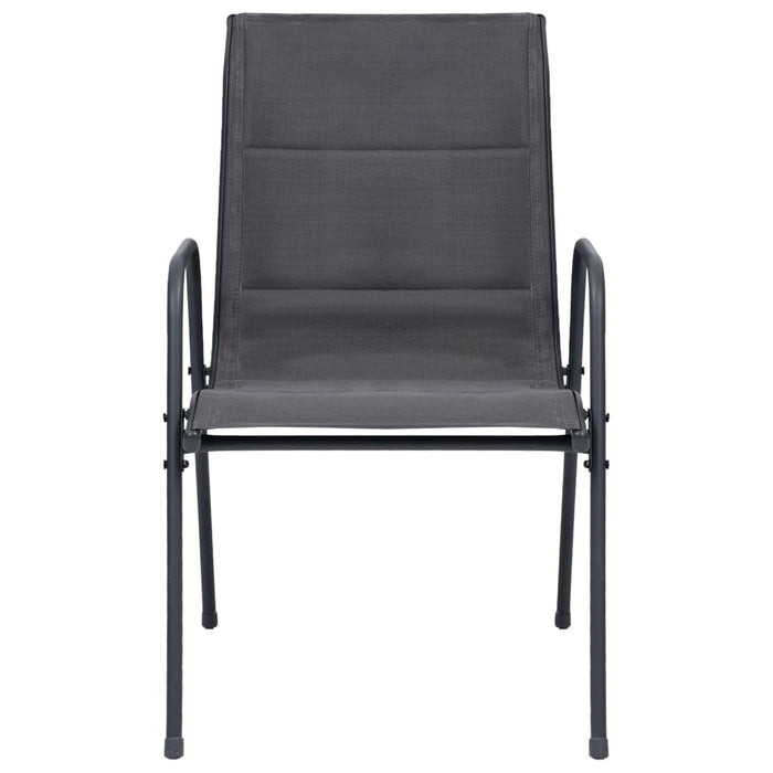 Sedie da Giardino Impilabili 4 pz Acciaio e Textilene Antracite 313076