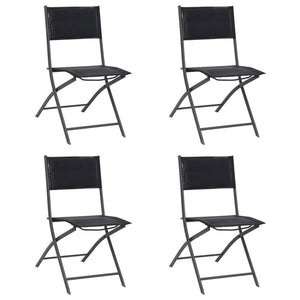 Sedie da Giardino Pieghevoli 4 pz in Acciaio e Textilene  cod mxl 22914