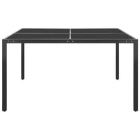 Tavolo da Giardino Antracite 130x130x72 cm in Acciaio e Vetro cod mxl 34176