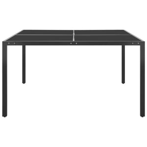 Tavolo da Giardino Antracite 130x130x72 cm in Acciaio e Vetro cod mxl 34176