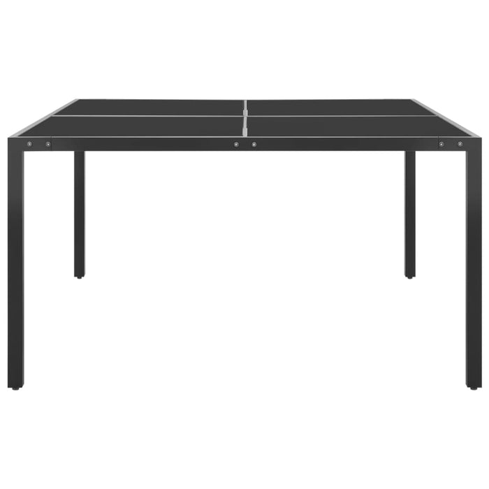 Tavolo da Giardino Antracite 130x130x72 cm in Acciaio e Vetro cod mxl 34176