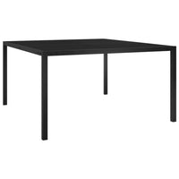 Tavolo da Giardino 130x130x72 cm Nero in Acciaio e Vetro cod mxl 34260