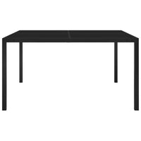 Tavolo da Giardino 130x130x72 cm Nero in Acciaio e Vetro cod mxl 34260