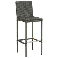 Sgabelli da Bar con Cuscini 4 pz Grigi in Polyrattan 313438