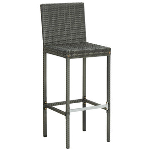Sgabelli da Bar con Cuscini 4 pz Grigi in Polyrattan 313438