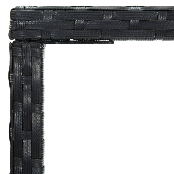 Tavolo da Bar da Giardino Nero 70x70x110 cm Polyrattan e Vetro 313458