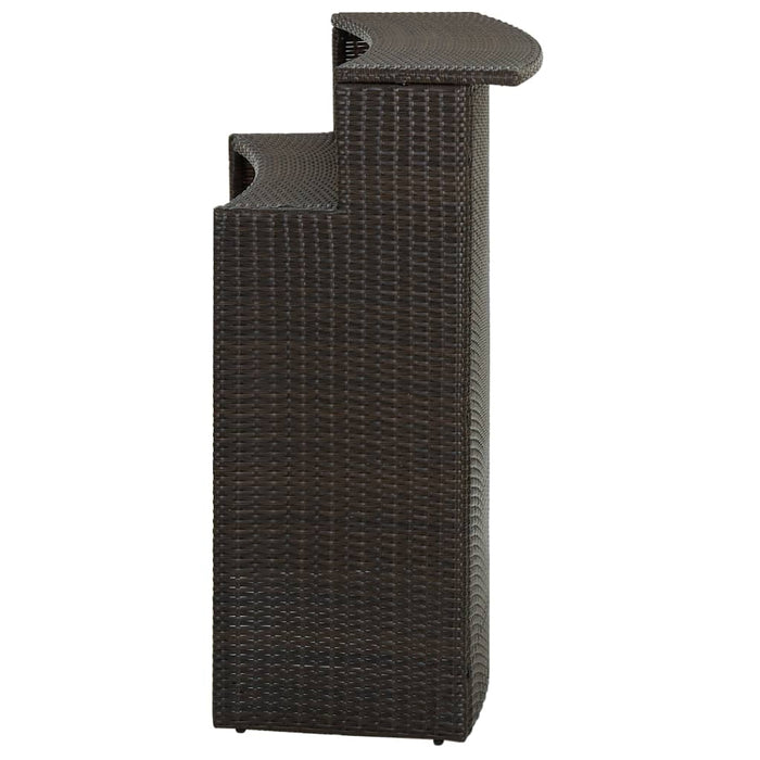 Tavolo da Bar per Esterni Marrone 120x55x110 cm in Polyrattan 313467