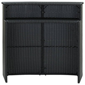 Tavolo da Bar per Esterni Nero 120x55x110 cm in Polyrattan 313468