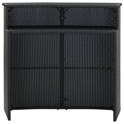 Tavolo da Bar per Esterni Nero 120x55x110 cm in Polyrattan 313468
