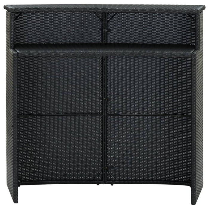 Tavolo da Bar per Esterni Nero 120x55x110 cm in Polyrattan 313468