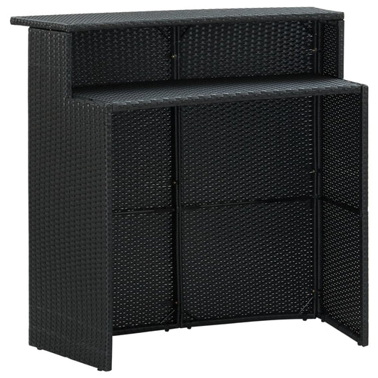 Tavolo da Bar per Esterni Nero 120x55x110 cm in Polyrattan 313468